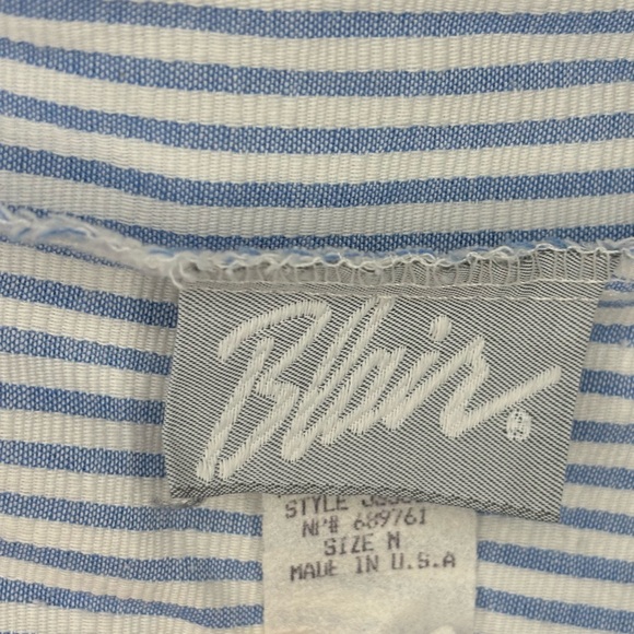 Vintage blair womens walking shorts striped Blue cotton Sz‎ Medium pull on 80s - Picture 5 of 8